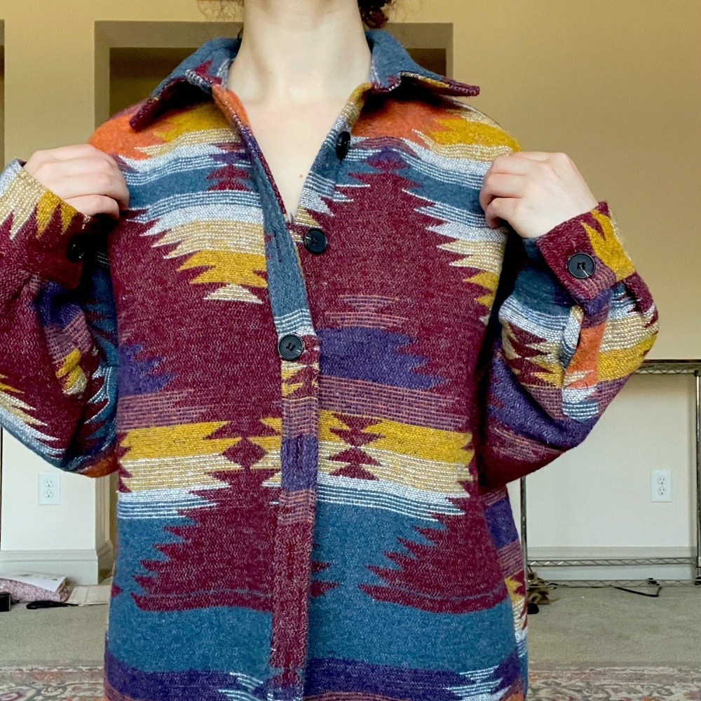 Cowboy Stars Vintage Southwestern Blanket Shirt